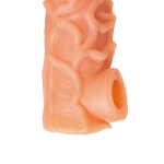 Телесная закрытая насадка 17,6см с венками Kokos Cock Sleeve 006 Size L