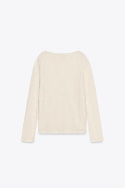 ZARA СВИТЕР В СТИЛЕ РУСТИК, ЭКРЮ