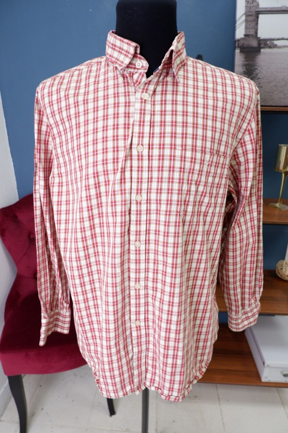Рубашка Maine New England в клетку 58-60 размер