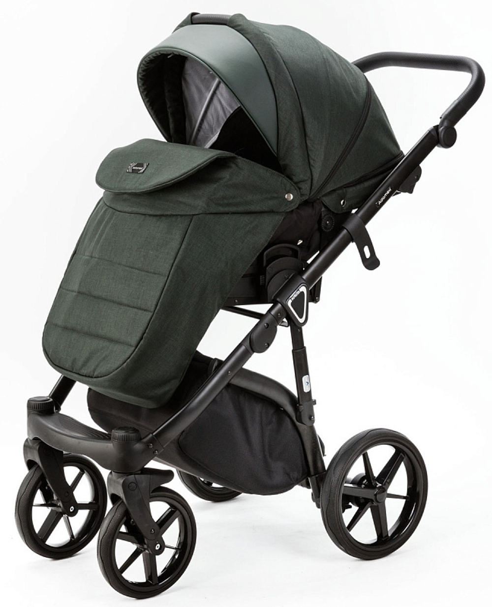 Детская коляска Adamex Nola 2 в 1 N-PS136 TIP (Т.ЗЕЛ.+ Т.ЗЕЛ. КОЖА)
