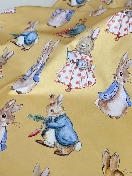 КРОЛИК, ОХРА, 100% хлопок Handmade Fabrics 5
