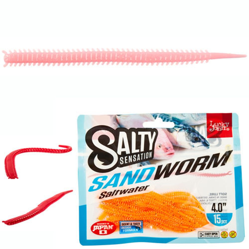 Черви съедобные искусственные LJ Salty Sensation SANDWORM 4.0in (10.16)/F05 15шт.