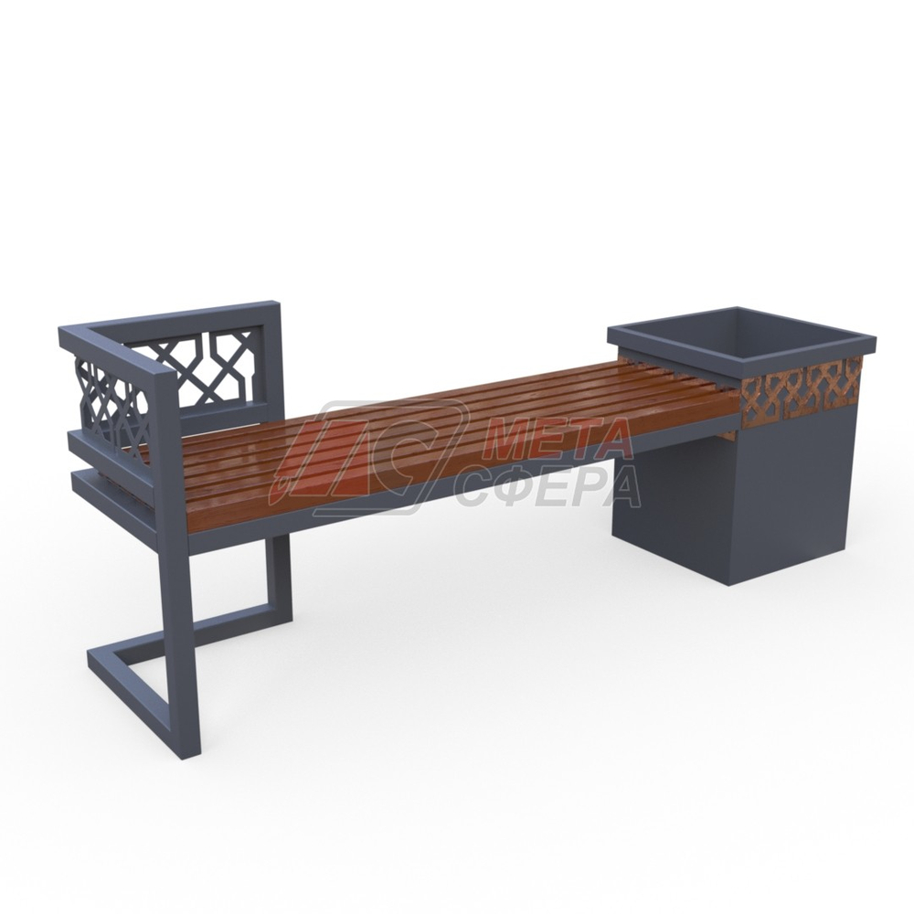 Лавка City c 1 вазоном