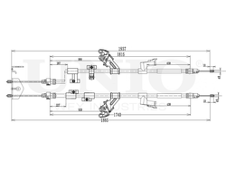 Трос стояночного тормоза UNIO CAB-60058
