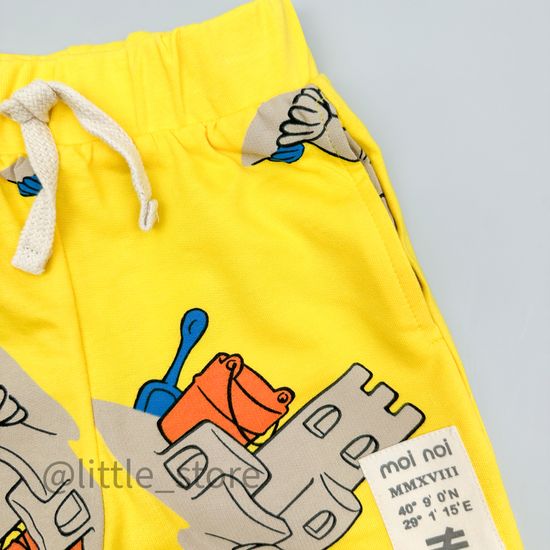 Шорты из футера (тонкого) Moi Noi, Замки из песка на желтом