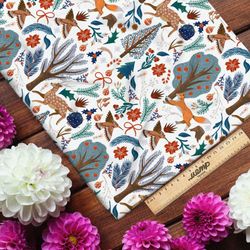 Ткань муслин животные в лесу