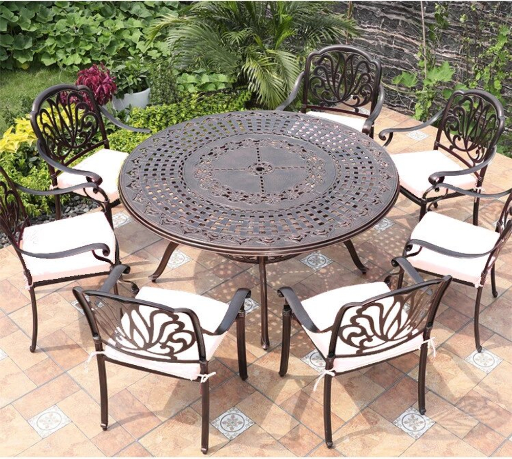 Металлическая мебель из литого алюминия Patty 8, античная бронза