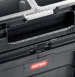 KETER SMART ROLLING, 564 х 373 х 700 мм, (22″), набор пластиковый ящик-тележка + ящик для инструментов + ящик органайзер (38390-22)