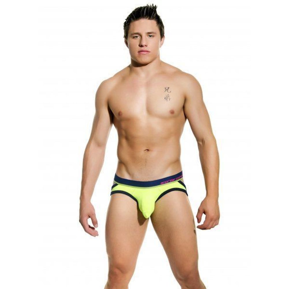 Мужские трусы джоки салатовые Andrew Christian Glow Almost Naked Comfort Jock Neon  AC85