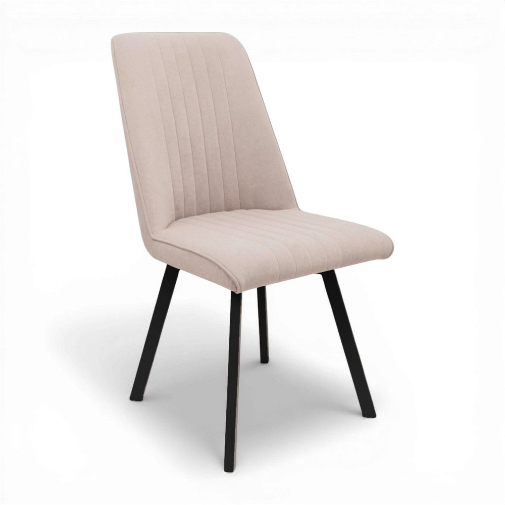 Стул поворотный "Софти 360" (арт. 325П), велюр Бренди В03 бежевый, ножки профильные черные