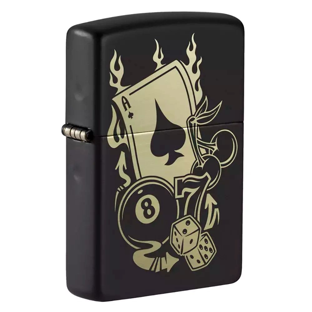 Зажигалка Zippo 49257 Gambling Design, Black Matte