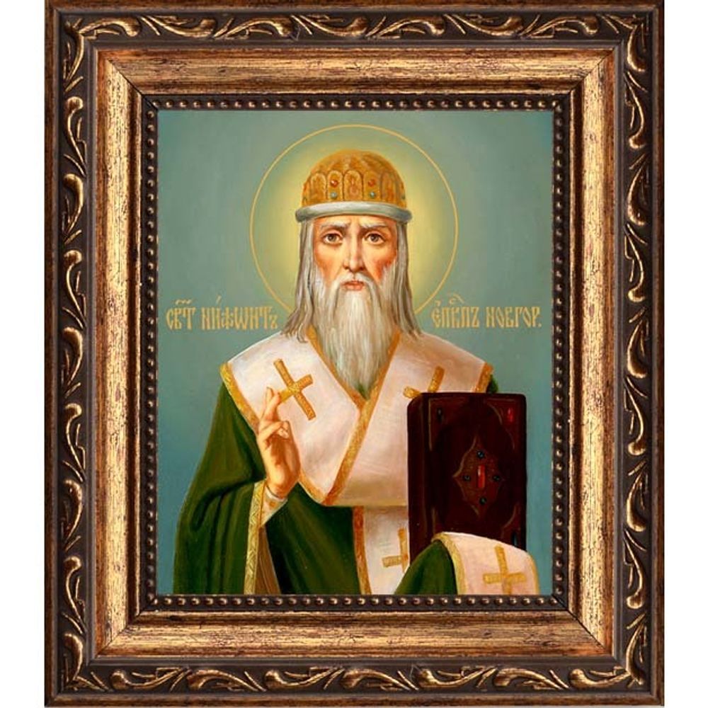 Нифонт Печерский, Новгородский святитель, епископ. Икона на холсте.