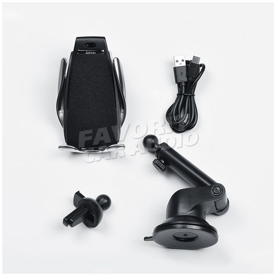 Держатель HOCO CA34 Elegant Silver бесп. зарядка