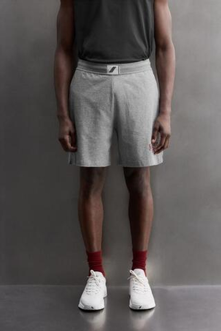 ZARA ШОРТЫ С ВЫШИВКОЙ И ЛАМПАСАМИ 9'', СЕРЫЙ МЕЛАНЖ