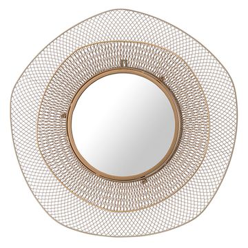 Зеркало настенное vinger, D79 см, бежевое/золотое