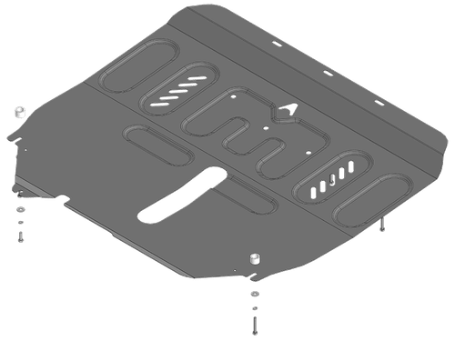 Защита картера двигателя, КПП. 1,5 мм, Сталь. для Dongfeng 580 2018-н.в., Motodor.58601