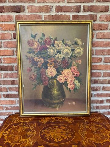 Винтаж: Картина «Натюрморт с розами»