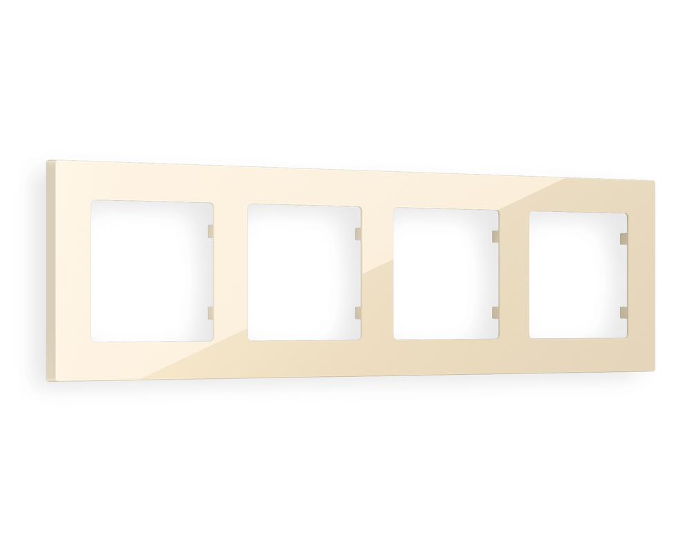 AF220304 Рамка ALFA Techno (Бежевый глянец) 4-ая