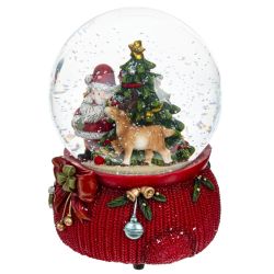 GAEM Фигурка декор в стекл шаре "Санта" (муз с ключ), D 10 см, L10,5 W10 H14 см