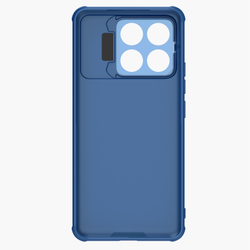 Чехол синего цвета от Nillkin с металлической откидной крышкой для камеры на Xiaomi Poco F6 Pro, серия CamShield Prop Case (версия Camera-visible)