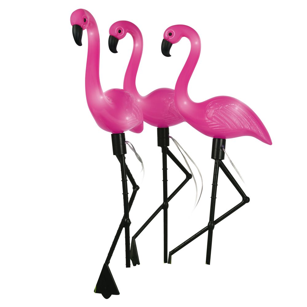 USL-S-833-PM530 FLAMINGO SET3 Садовый светильник на солнечной батарее Фламинго. в комплекте из 3 штук. 6 светодиодов. Белый свет. 1xАA Ni-Mh аккумулятор в-к. IP44. TM Uniel