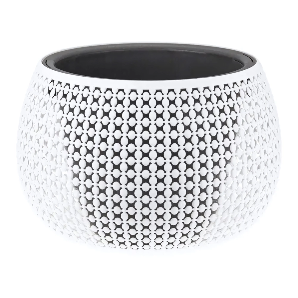 Кашпо ПИРУЛА D290мм 4л с вставкой белый (комплект 4 шт)