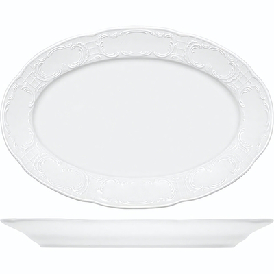 Блюдо «Моцарт» овальное;фарфор;,L=28,5,B=19,5см;белый (Цвет: белый)