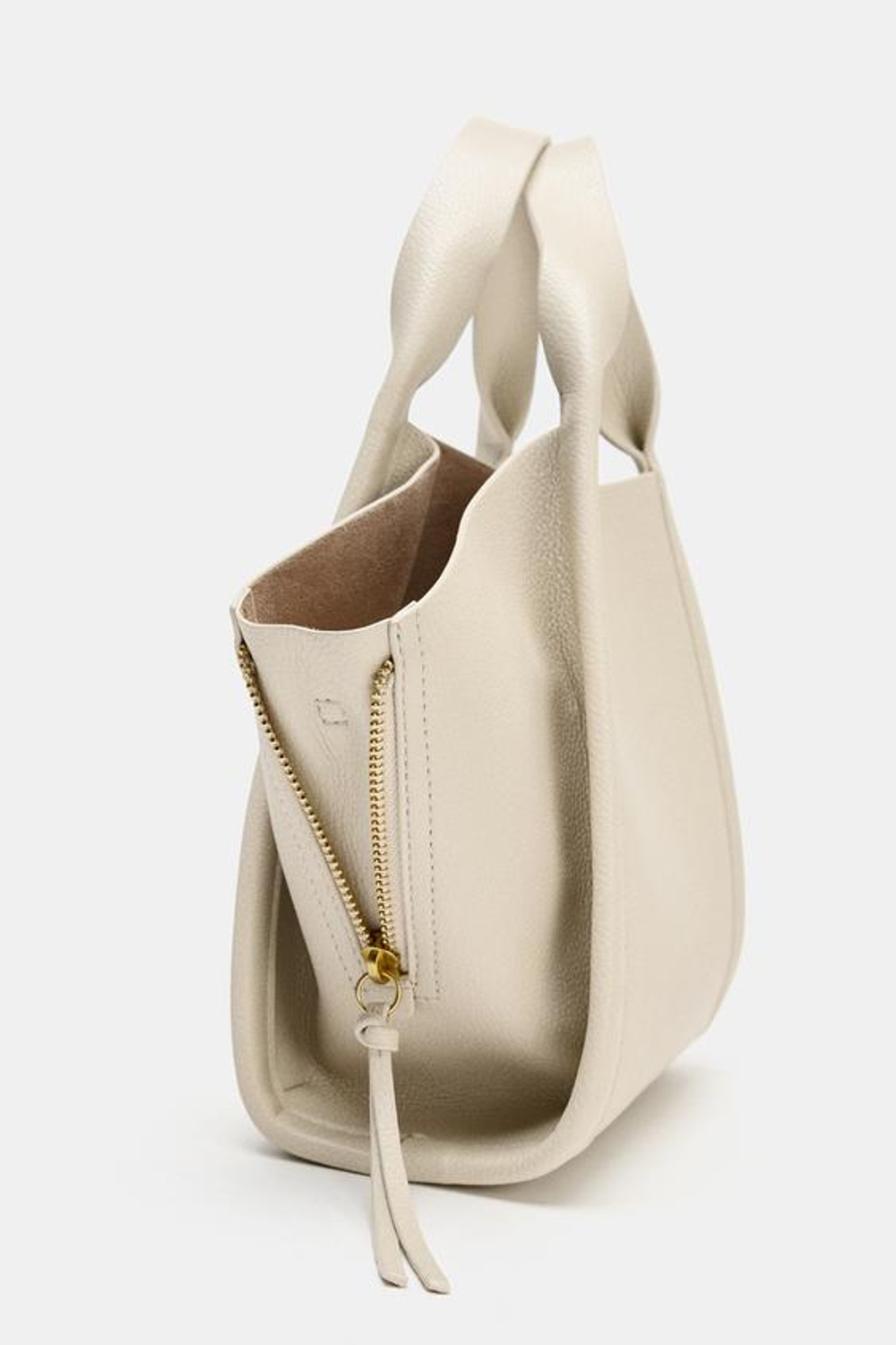 ZARA СУМКА CITY С ПЛЕЧЕВЫМ РЕМНЕМ, ЭКРЮ