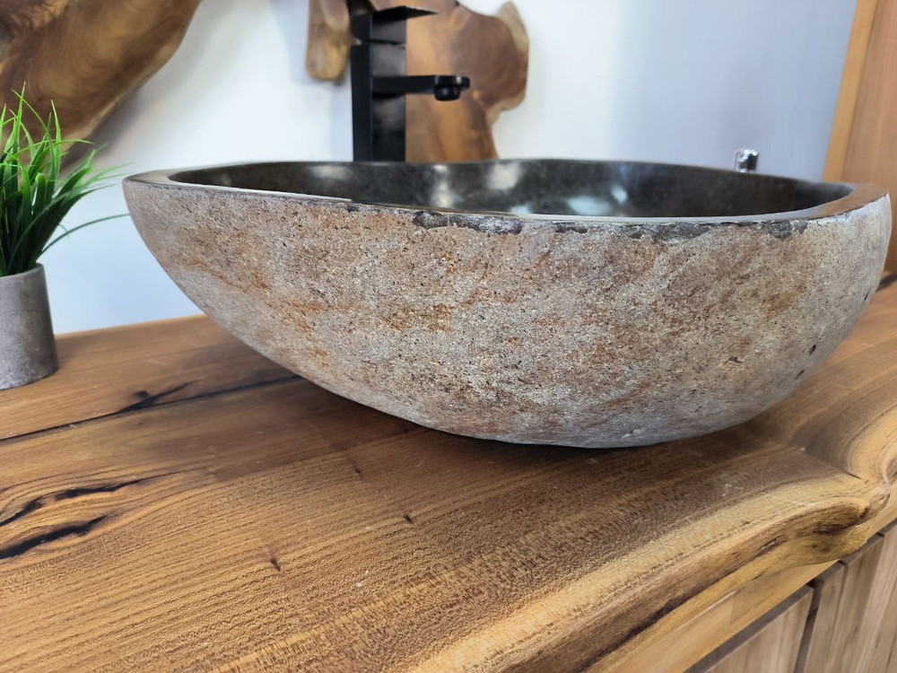 Раковина из речного камня RS-65802 60х47х15 из натурального камня