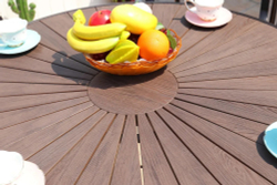 Алюминиевый круглый стол D105 ПОЛИВУД-2 «POLYWOOD-2» цвет каштан арт.1023