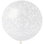 Шар латексный 45см Филигрань (Прозрачный)