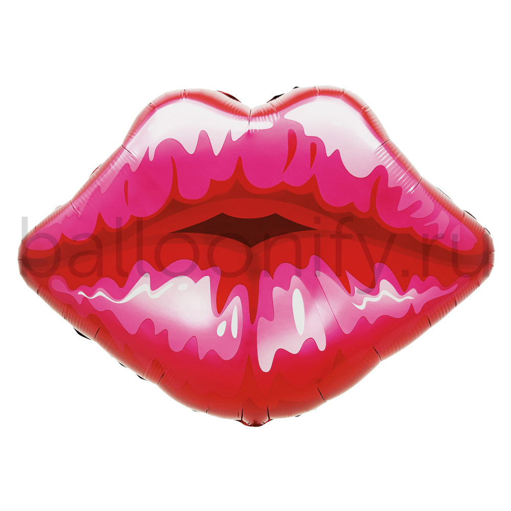 Шар (30''/76 см) Фигура, Губы, Красный, 1 шт.