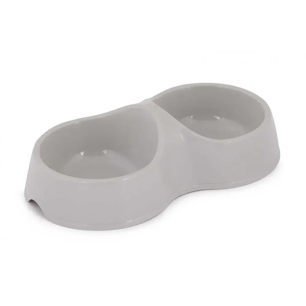 Миска для кошек 0,2л двойная (серый) (комплект 34 шт)