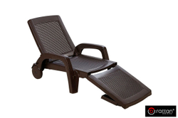 Шезлонг B:rattan MIAMI складной, коричневый (дисконт)