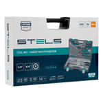 Набор инструментов, 1/2", 1/4", CrV, пластиковый кейс 76 предметов Stels