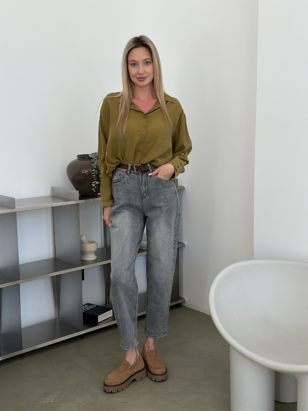 Лоферы из натуральной замши