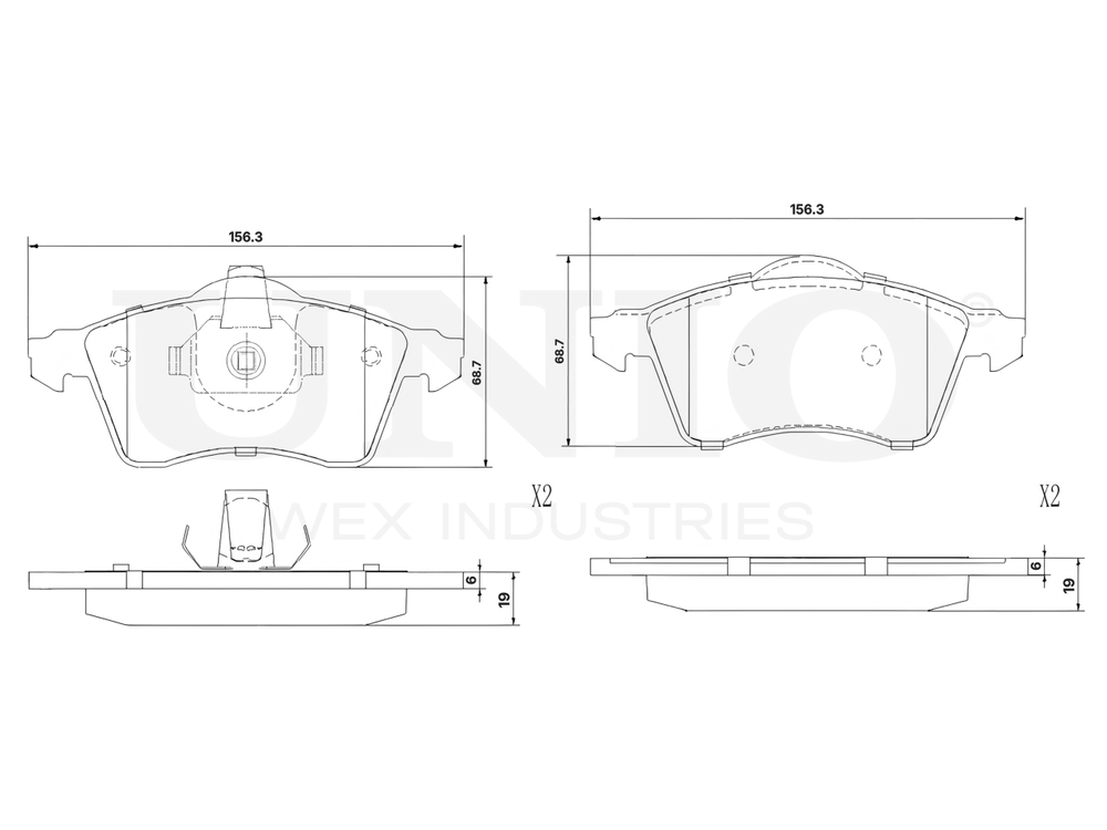 Колодки тормозные диск. передние UNIO BRP-20077