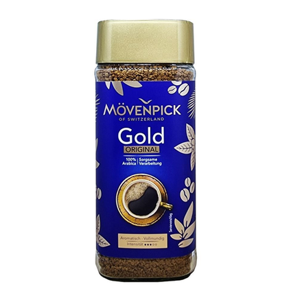 Кофе растворимый Movenpick Gold , 200 г, стеклянная банка