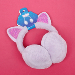 Наушники меховые «Salon Teplo», кошечка, цвет лавандовый раф, ( подвес Ultramarine)