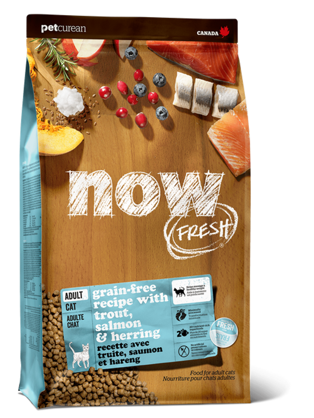 NOW FRESH Беззерновой для Взрослых Кошек с Форелью и Лососем для чувств. пищеварения  (Grain Free Fish Adult Recipe CF) 1,36 кг