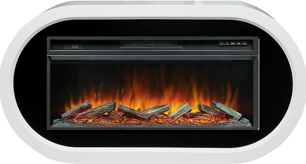 Каминокомплект Ellipse - Белый с черным (ширина 1450 мм) с очагом Vision 42 LOG LED