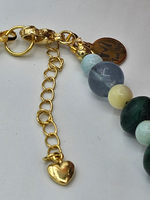 Анклет авторский ручной работы из натуральных камней "Радуга. Зеленый"