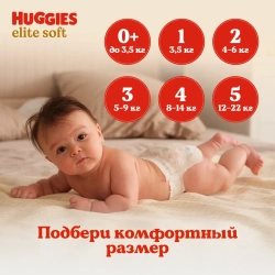Huggies Подгузники Элит Софт 4 (8–14 кг), 54 шт. Хаггис