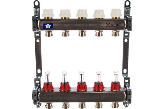 Коллектор STOUT 5 расходомеры нержавеющая сталь 26653