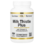 California Gold Nutrition, расторопша плюс, с экстрактами куркумы и артишока, 120 растительных капсул