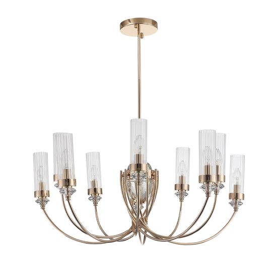 SL1402.203.10 Люстра подвесная ST-Luce Латунь/Прозрачный  E14*8 40W Elegra