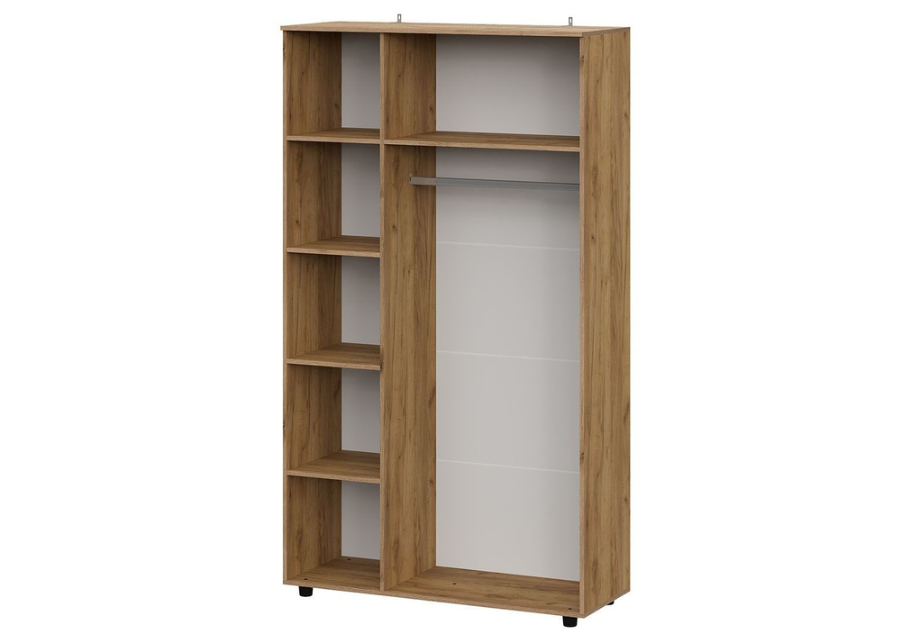 Шкаф для одежды распашной с полками и штангой 3 створки Дуб Золотой/Белый 120х46х210 см