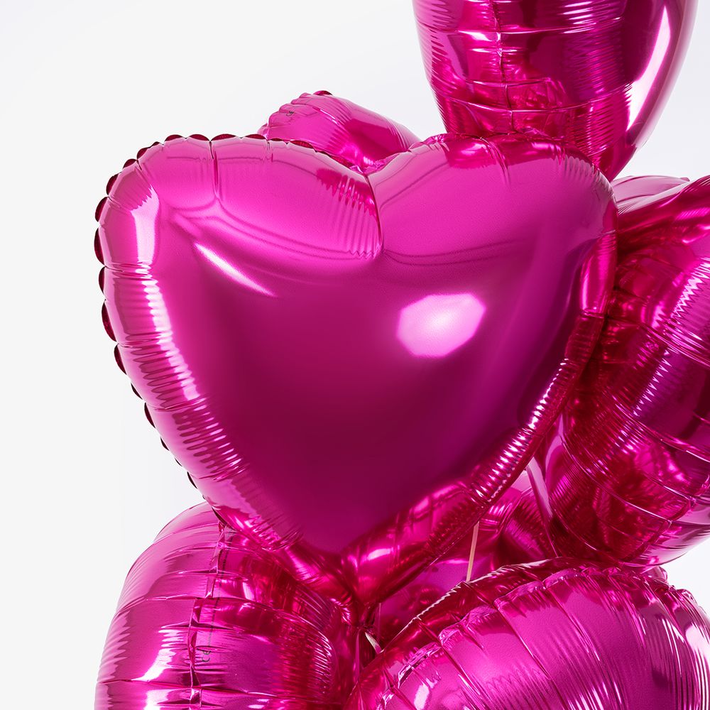 F Шар 18"/46 см, Сердце Фуше фуксия (БГ-15)  Изображение2
