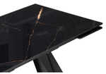 Стол стеклянный Woodville Хорсборо 140(200)х80х79 обсидиан, черный, ножки черные
