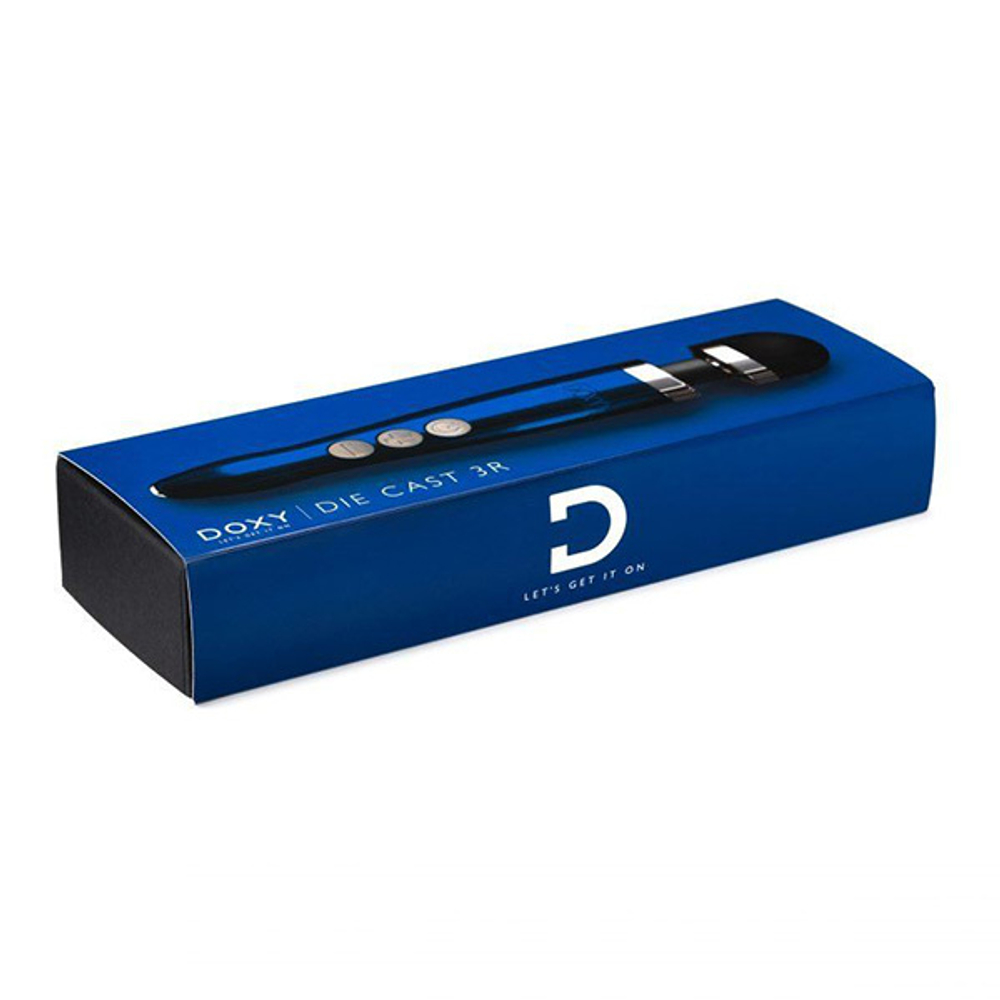 Синий беспроводной вибратор-вонд 28см Doxy Die Cast 3R Massage Wand Blue Flame